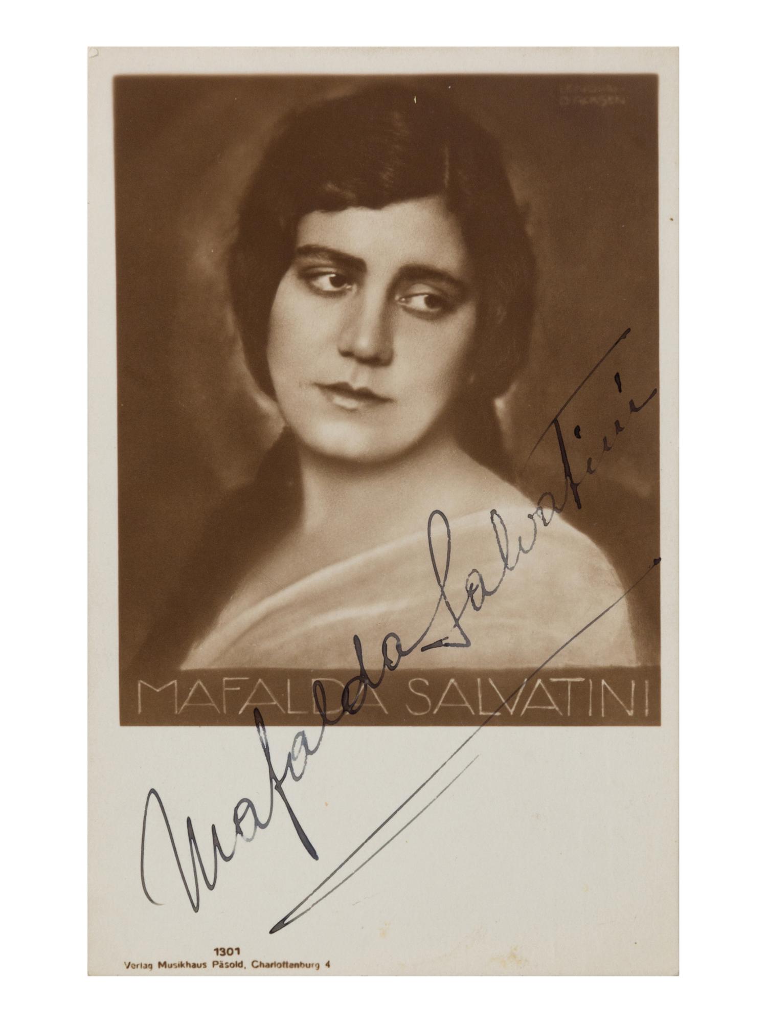 [20TH-CENTURY OPERA SINGERS]. A group of 5 signed photographs or photographic postcards of opera singers from the 1920s, comprising images of: