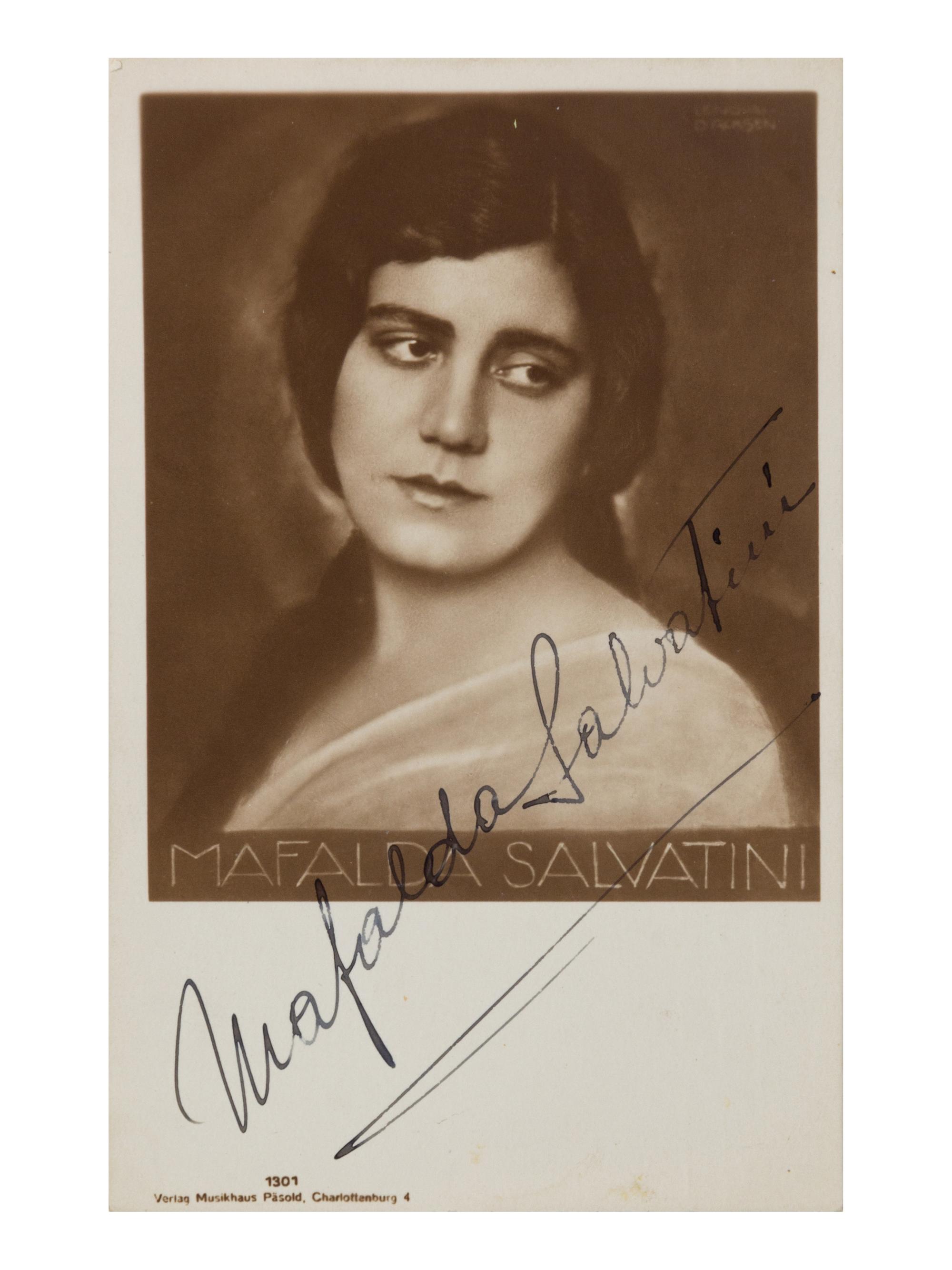 [20TH-CENTURY OPERA SINGERS]. A group of 5 signed photographs or photographic postcards of opera singers from the 1920s, comprising images of: