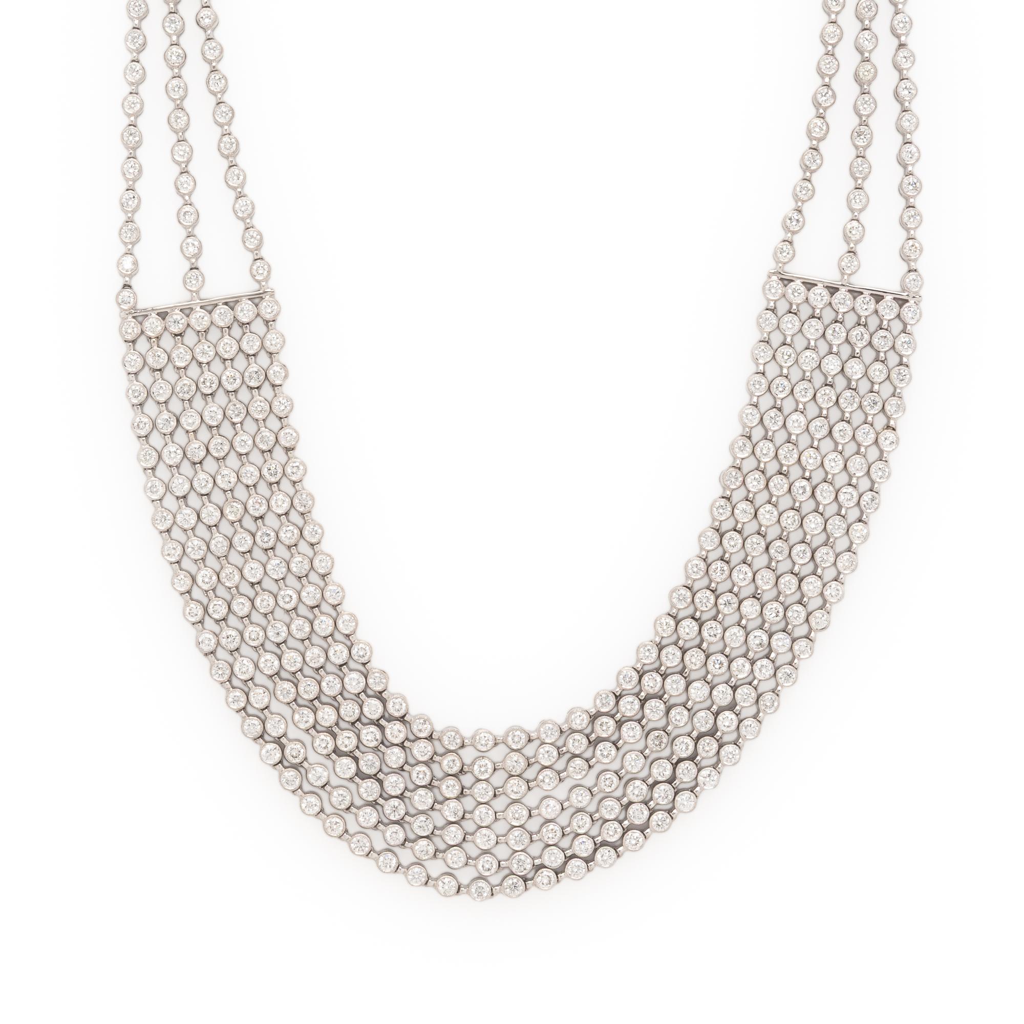 White Gold and Diamond Swag Necklace