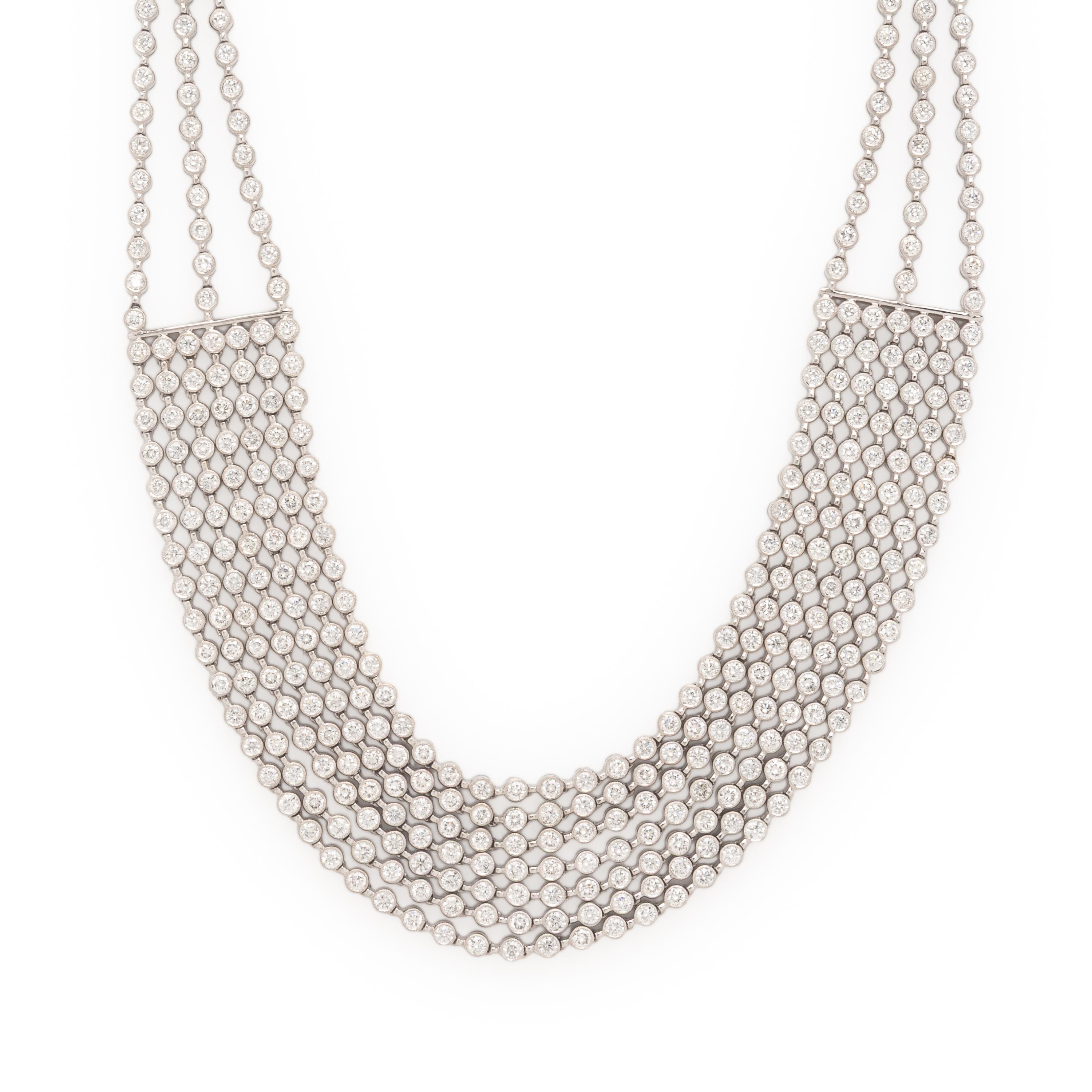 White Gold and Diamond Swag Necklace