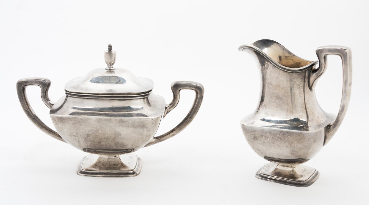An American Silver Sugar and Creamer Set, ,