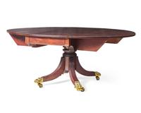 A Federal grained mahogany dining table, Baltimore, MD, circa 1820