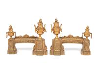 RELEASED TO OWNER -- A Pair of Louis XVI Style Gilt-Bronze Chenets
