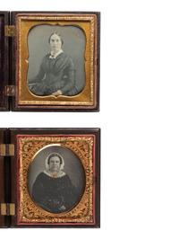 [EARLY PHOTOGRAPHY]. 9 figural, floral, and geometric Union cases containing images of women.