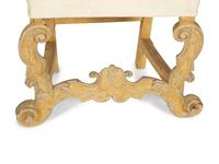 A Set of Six Continental Carved and Cream and Yellow-Painted Dining Chairs