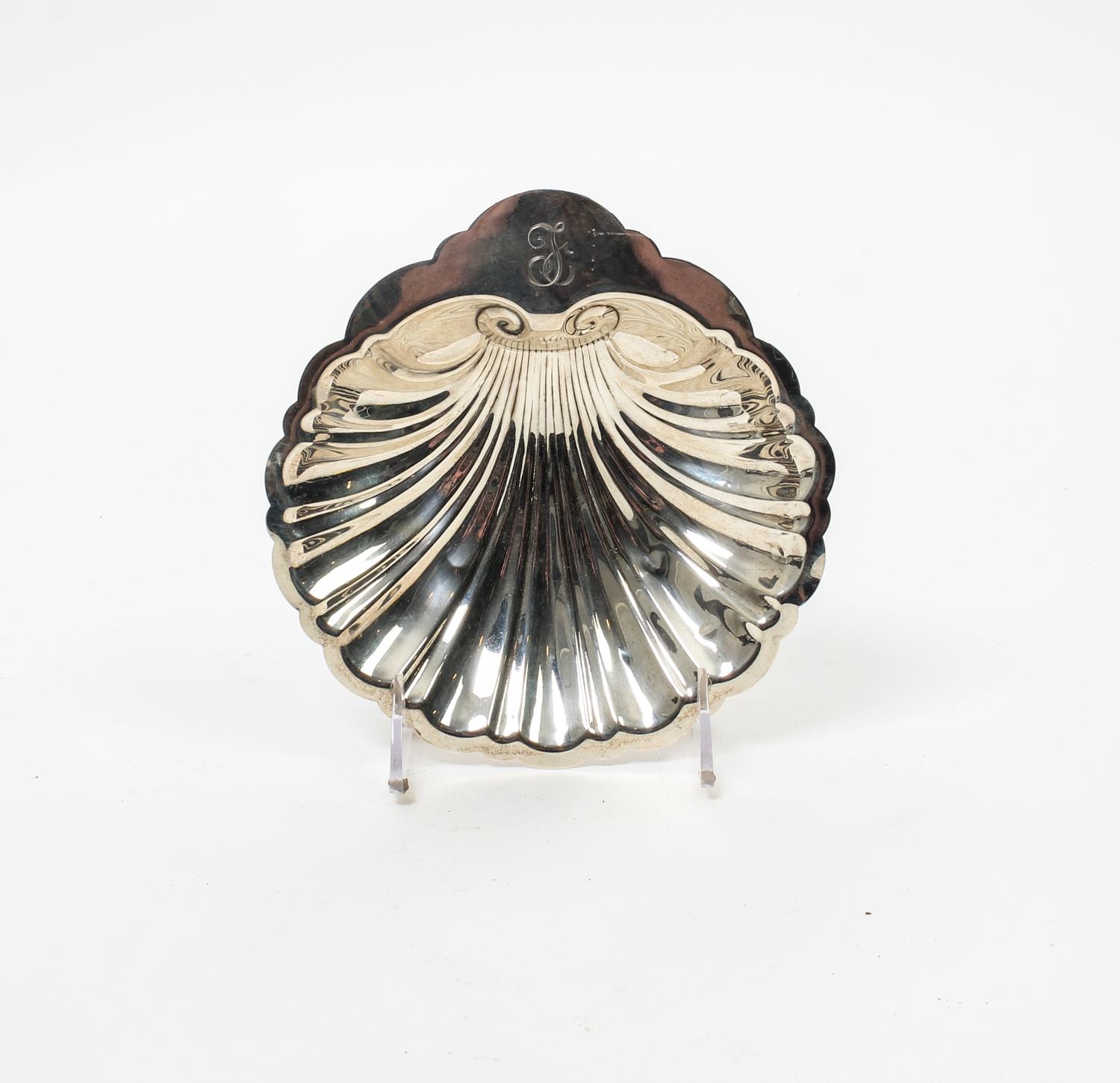 An American Silver Bowl, 20th Century, in the form of a shell.