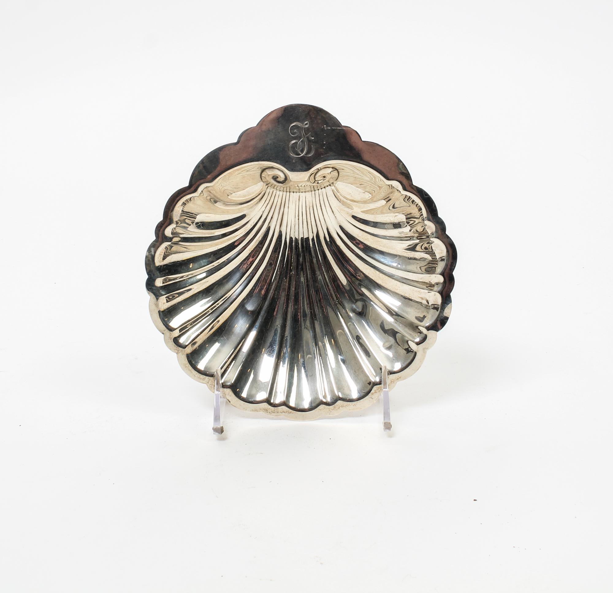 An American Silver Bowl, 20th Century, in the form of a shell.