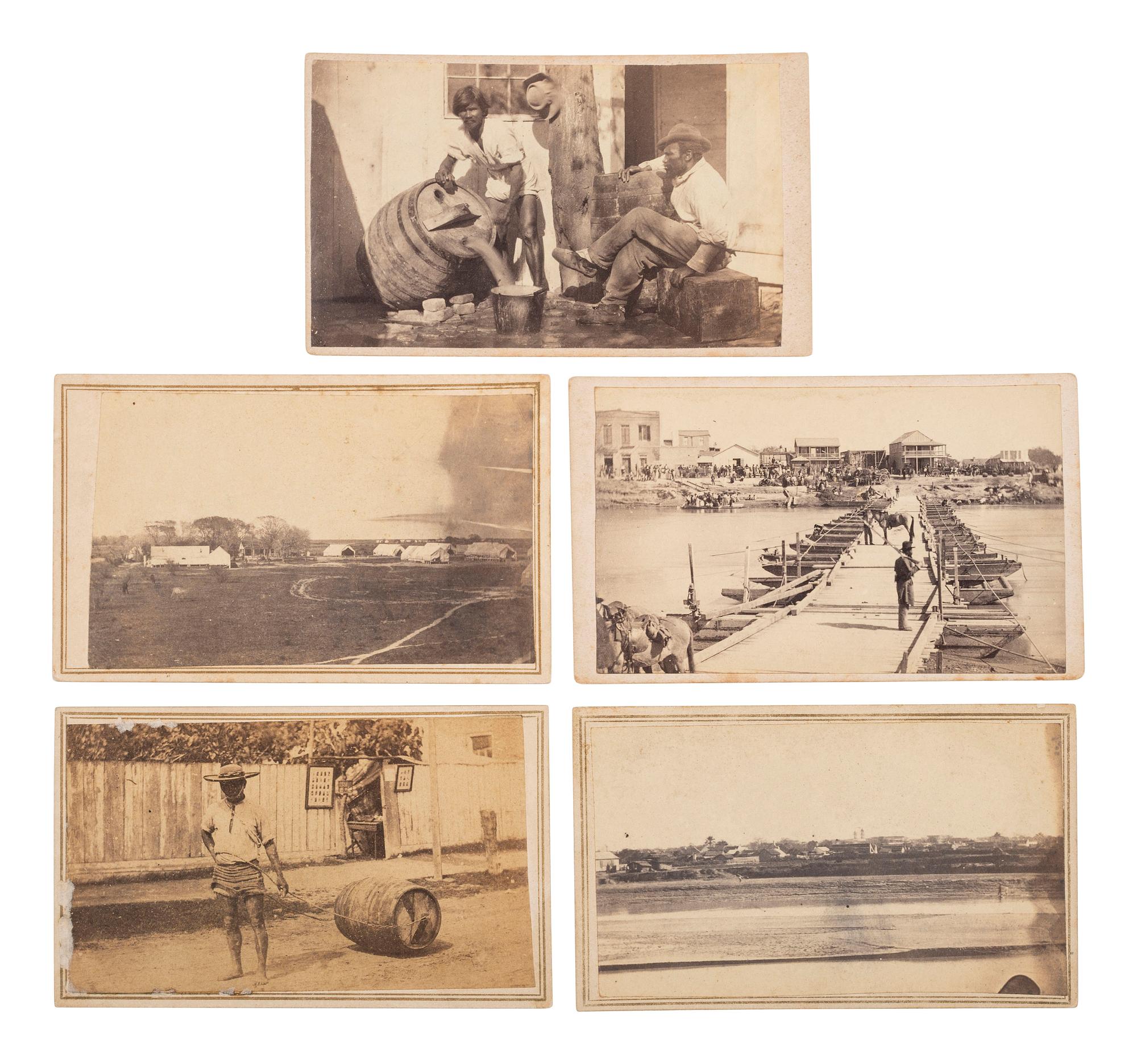 [TEXAS]. A group of 8 outdoor views of Brownsville-Matamoros, incl. 3 by Louis De PLANQUE.