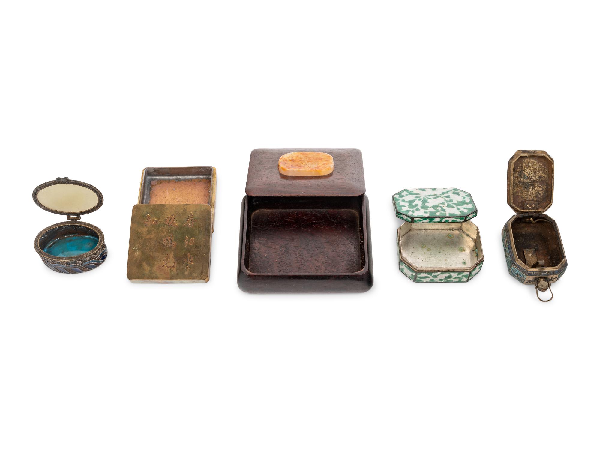 Five Chinese Covered Boxes