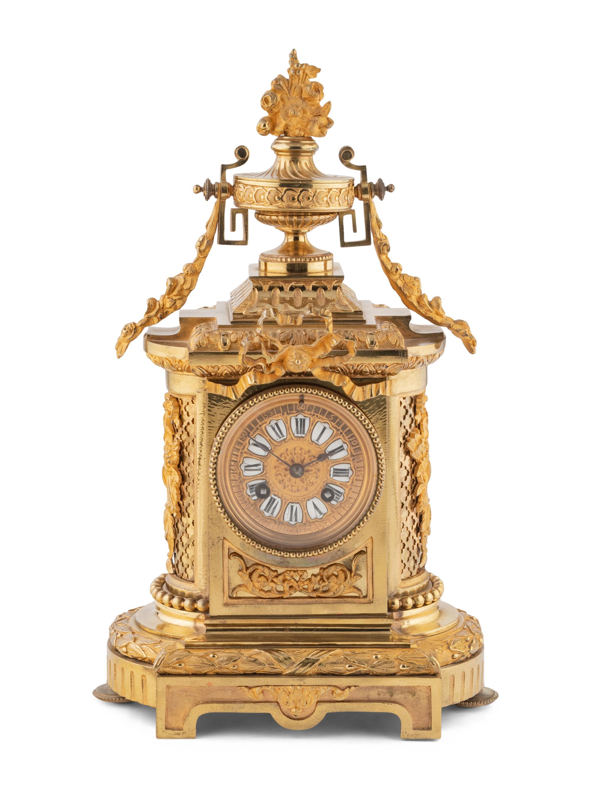 A French Gilt Bronze Mantel Clock