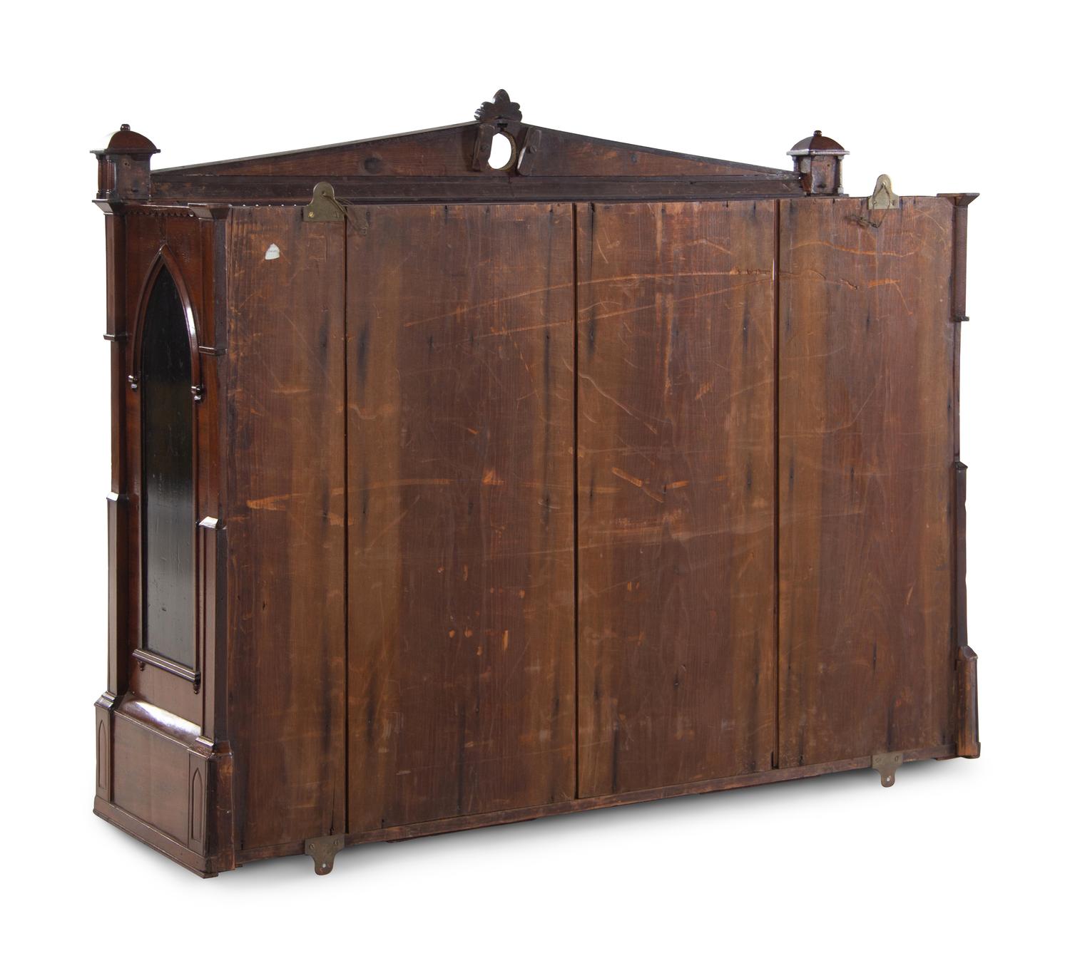 An English Gothic Style Mahogany Hanging Étagère