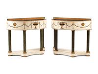 A Pair of Italian Neoclassical Style Specimen Marble Jardiniere Stands