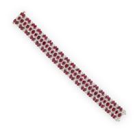 BURMESE RUBY AND DIAMOND BRACELET