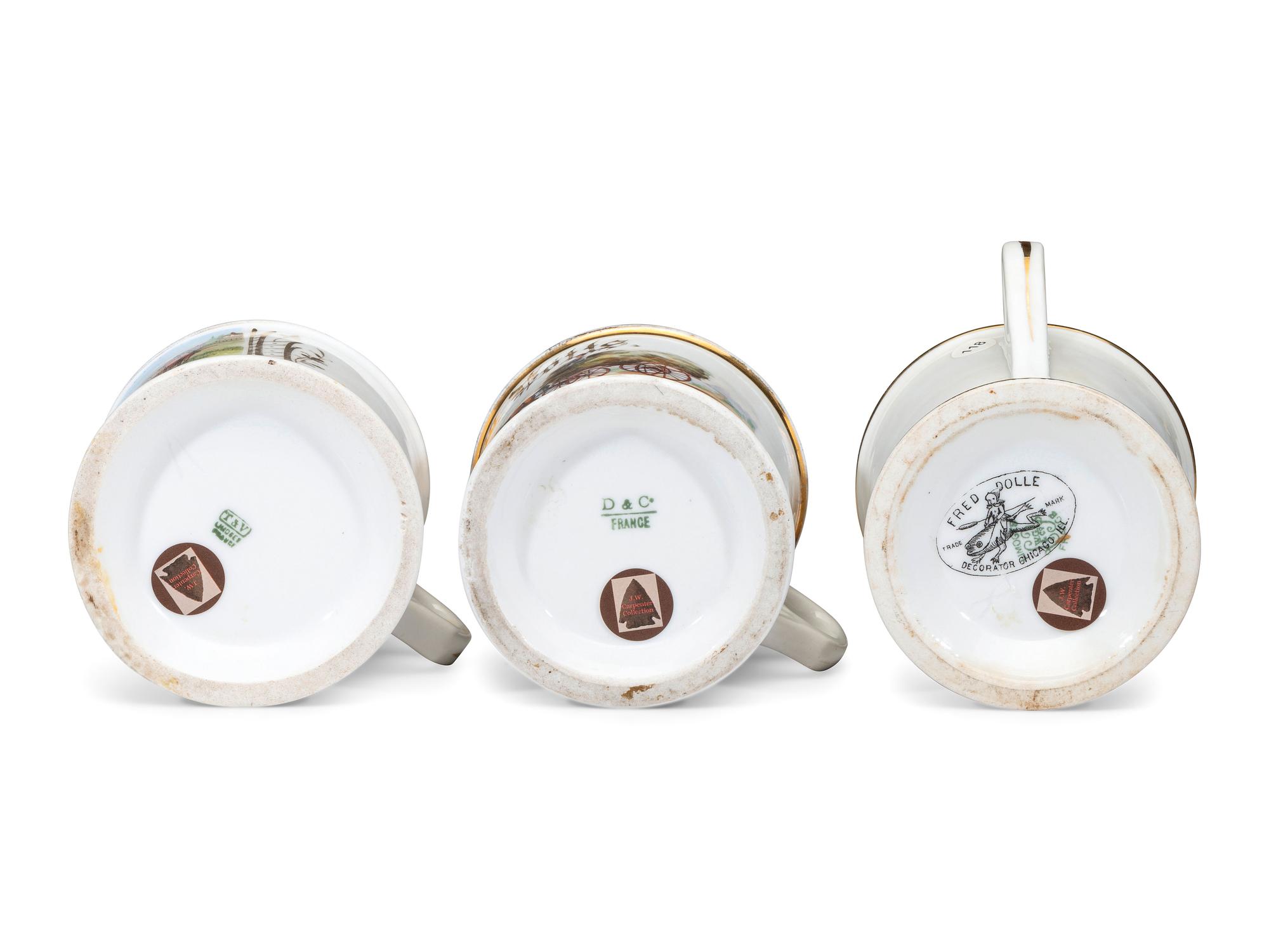 Three Farmer's Porcelain Occupational Shaving Mugs