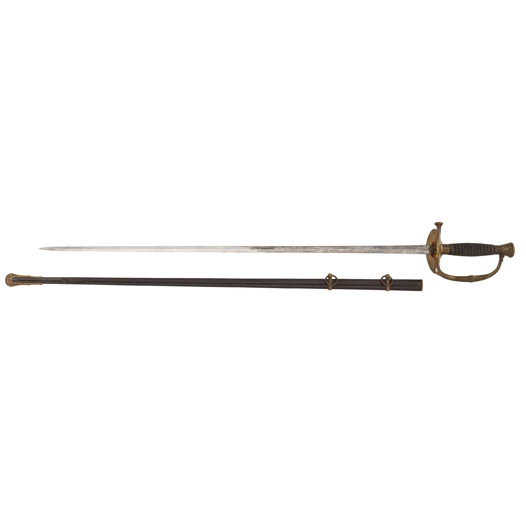 Published Schuyler, Hartley & Graham Model 1860 Staff & Field Officers' Sword taken from Confederate Spy Col. W.O. Williams in Franklin, TN and Inscribed to Henry Newcomer