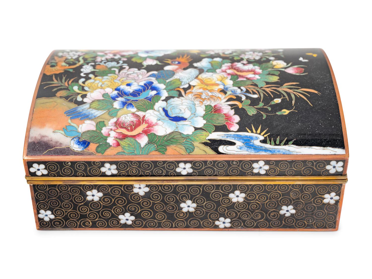 13 Chinese and Japanese Cloisonné Enamel Rectangular Boxes