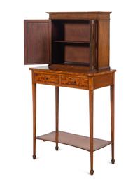 An Edwardian Painted Mahogany and Rosewood Lady's Writing Desk