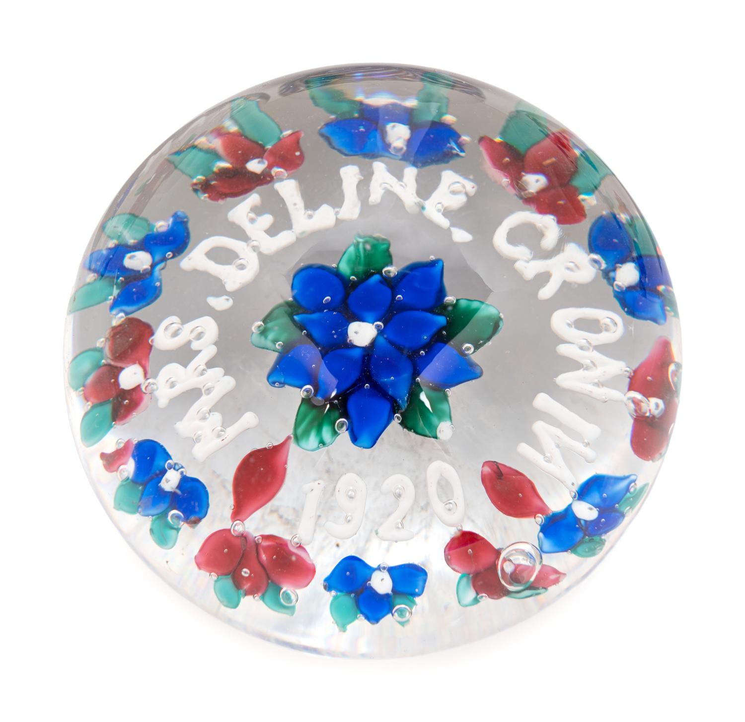Four Union Glass Co. Commemorative Glass Paperweight