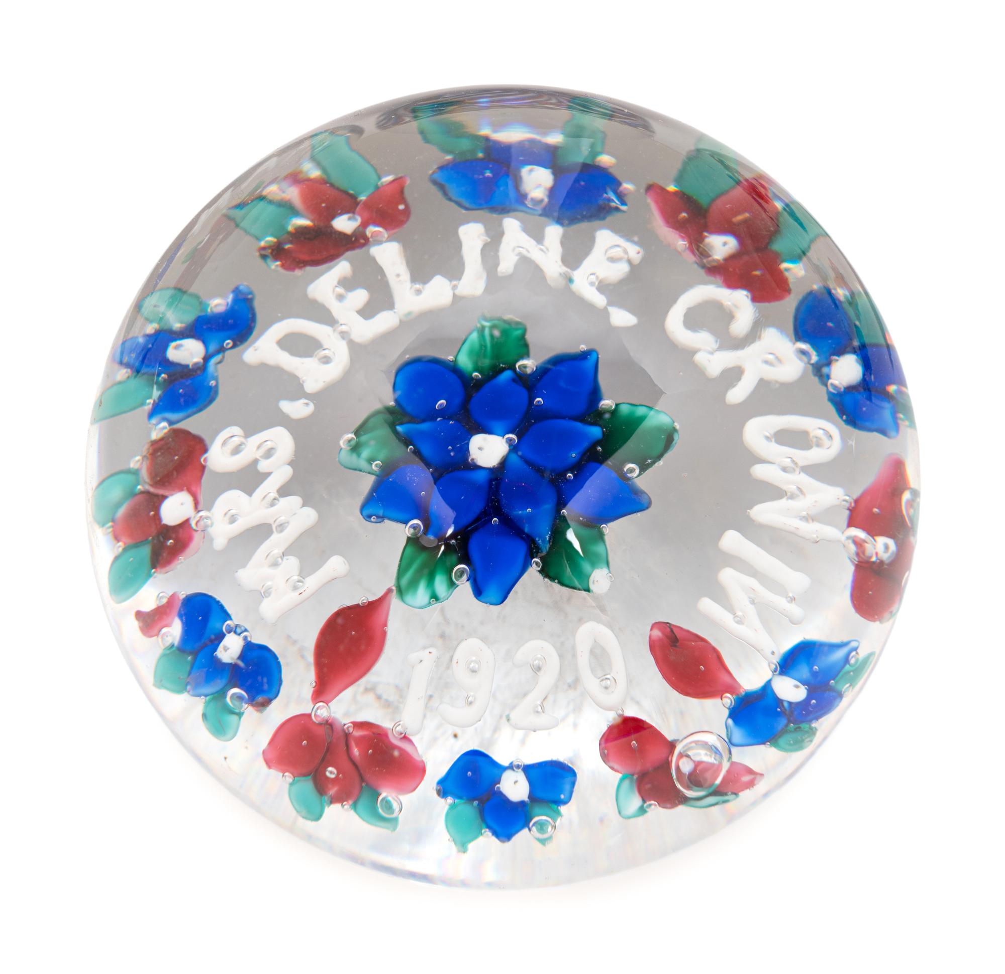 Four Union Glass Co. Commemorative Glass Paperweight