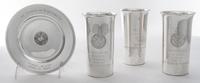 Three American Silver Presentation Beakers, Wallace Silversmiths, Wallingford, CT, 20th Century, cylindrical with slightly flared rim,