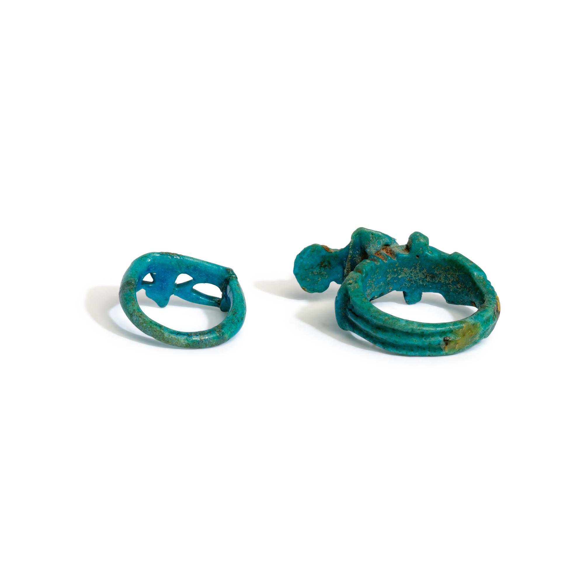 Two Egyptian Faience Rings