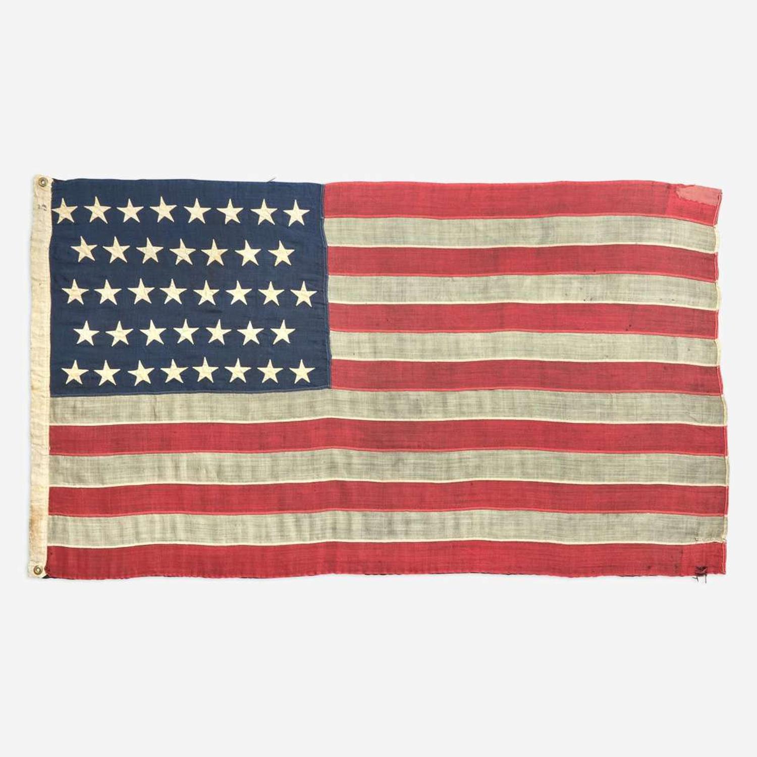 A 38-Star American National Flag commemorating Colorado statehood 1876-1889