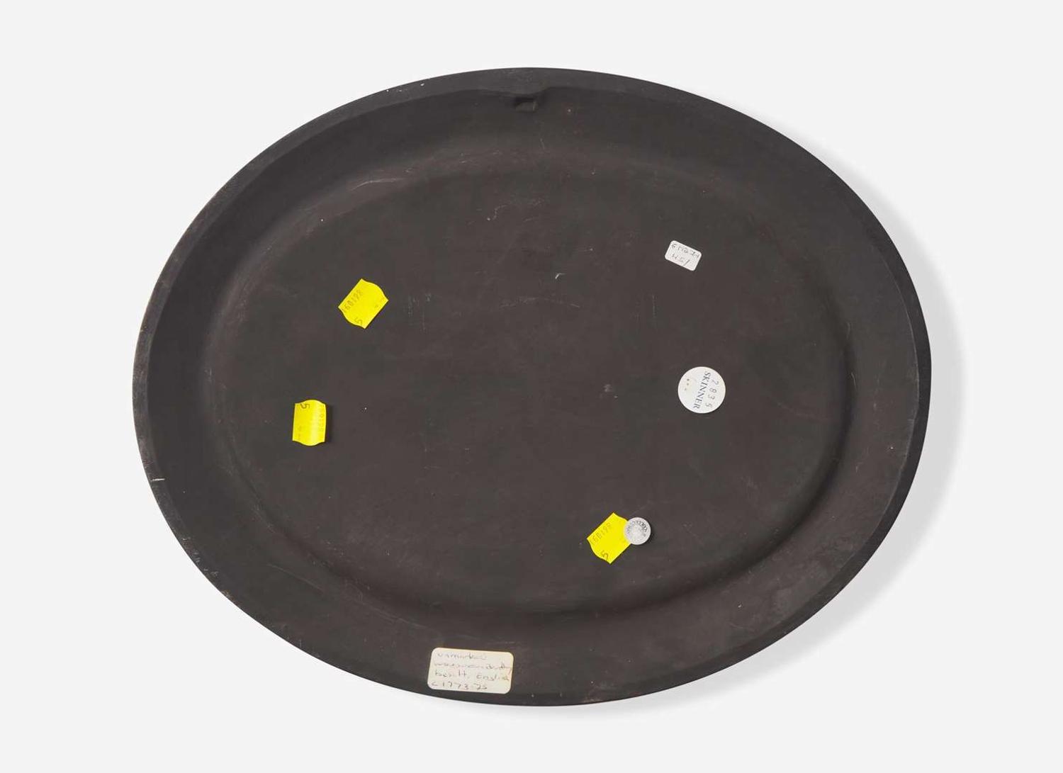 A Wedgwood & Bentley Encaustic Decorated Self-Framed Black Basalt Plaque, UK, 1770s