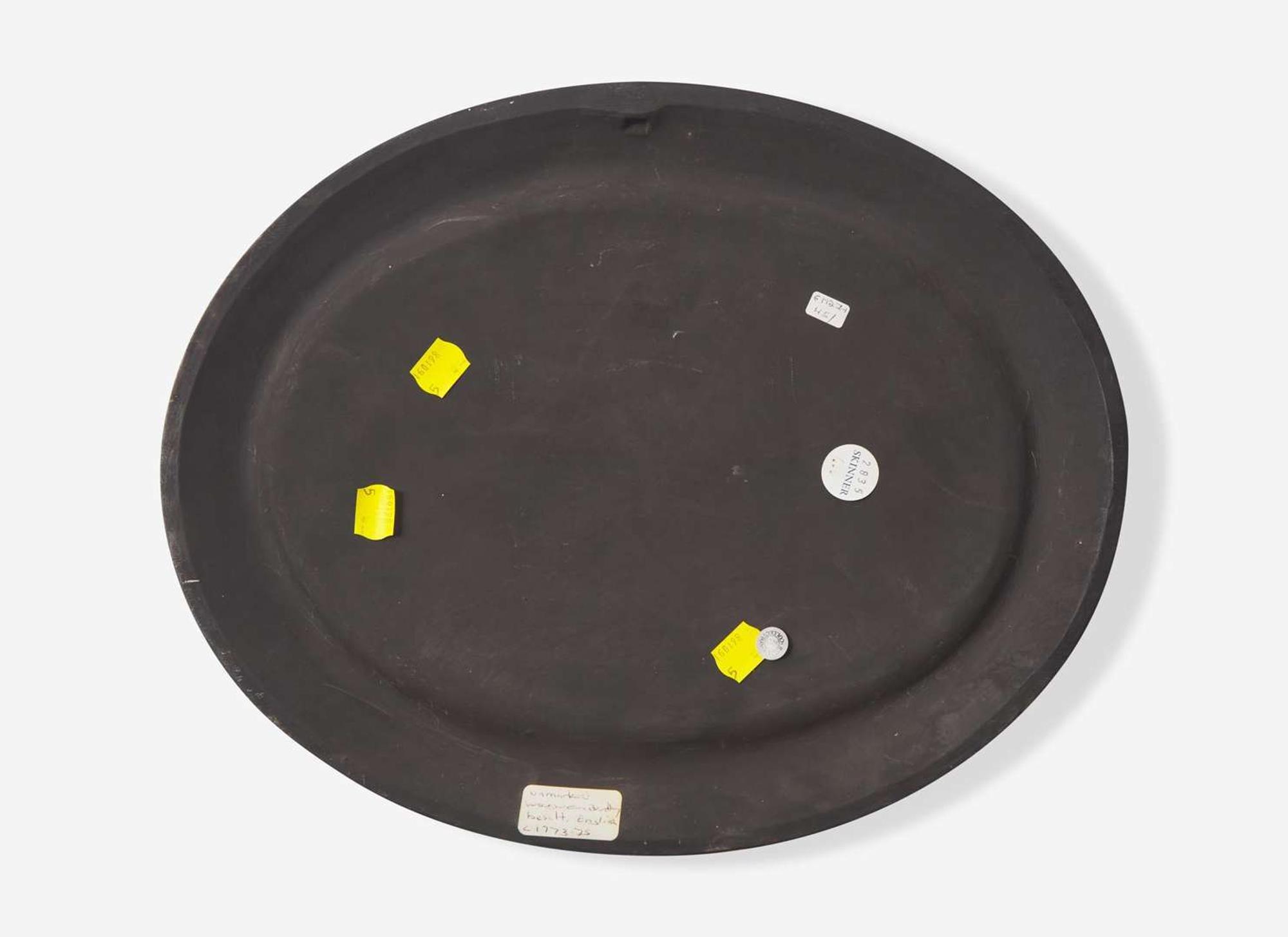 A Wedgwood & Bentley Encaustic Decorated Self-Framed Black Basalt Plaque, UK, 1770s