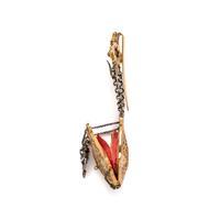 ANTIQUE, GOLD-FILLED, SILVER AND ENAMEL CHATELAINE