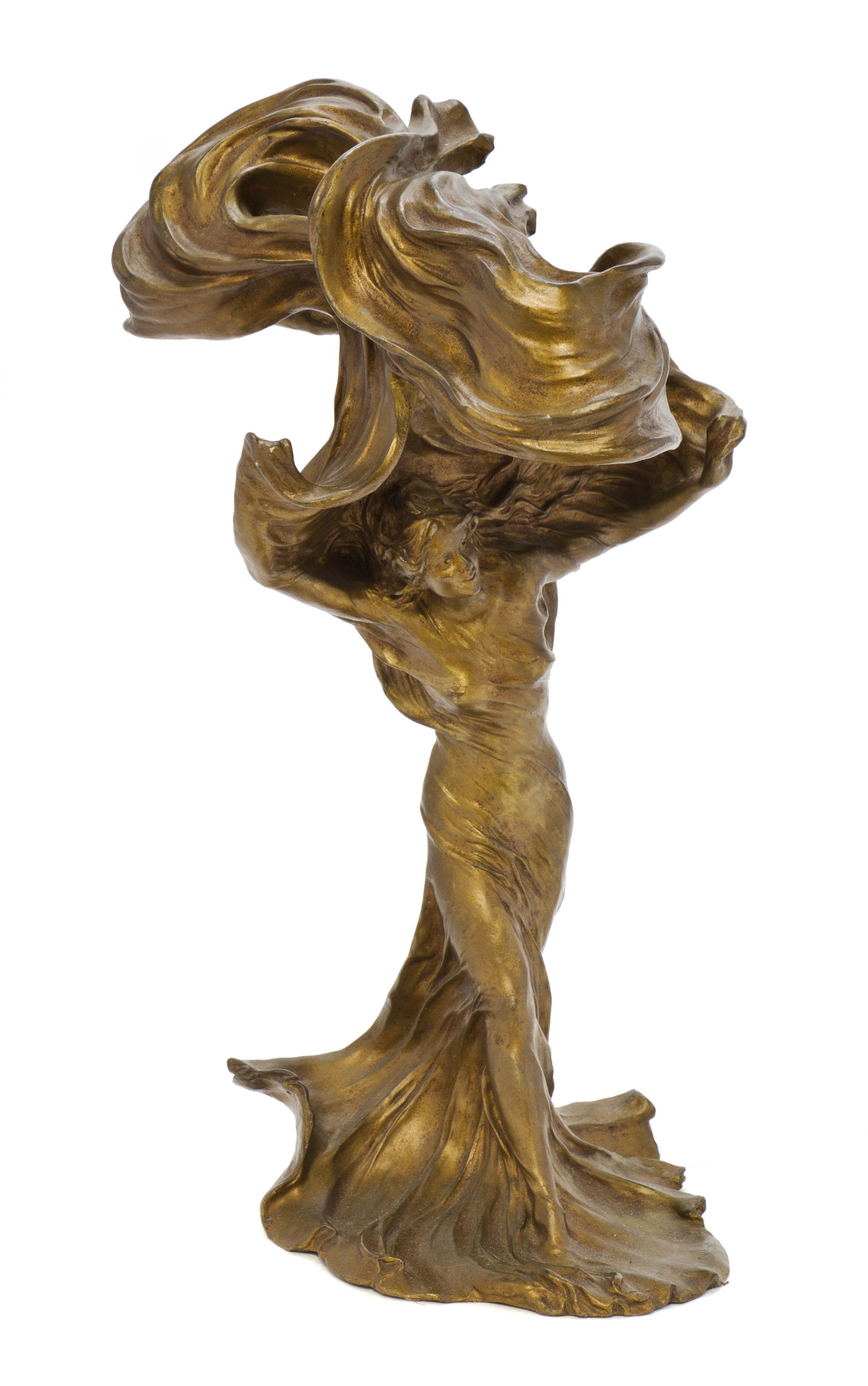 A French Gilt Bronze Figural Table Lamp, AFTER FRANCOIS-RAOUL LARCHE (1860-1912), Height 17 1/4 inches. — AFTER FRANCOIS-RAOUL LARCHE (1860-1912),