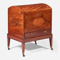 A George III inlaid mahogany and satinwood cellarette circa 1790