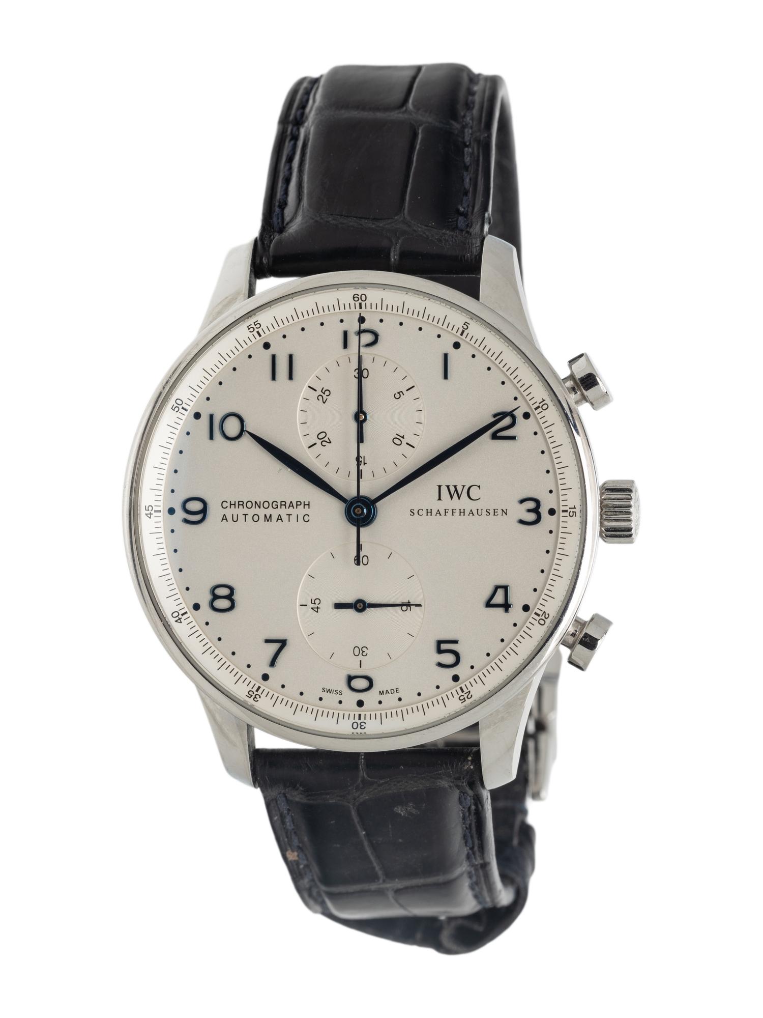 IWC, STAINLESS STEEL 'PORTUGIESER CHRONOGRAPH' WATCH