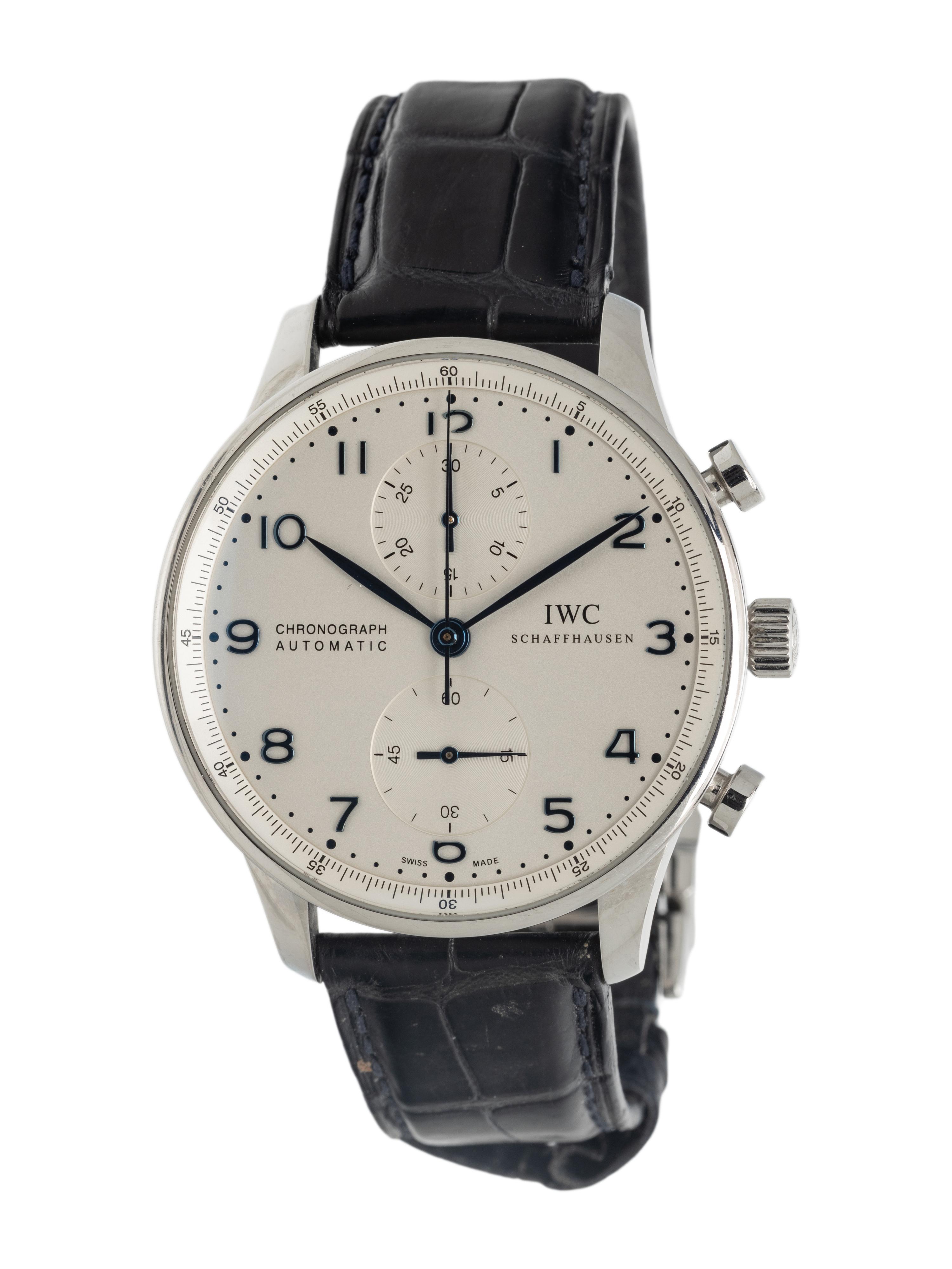 IWC, STAINLESS STEEL 'PORTUGIESER CHRONOGRAPH' WATCH