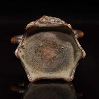 A small Chinese patinated bronze incense tool vase 加漆香具小銅瓶 17th/18th century ???????