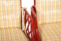 Four Chinese Chippendale Style Red Lacquer Armchairs
