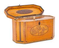 A George III Marquetry Tea Caddy