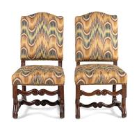 A Pair of Louis XIV Walnut Side Chairs