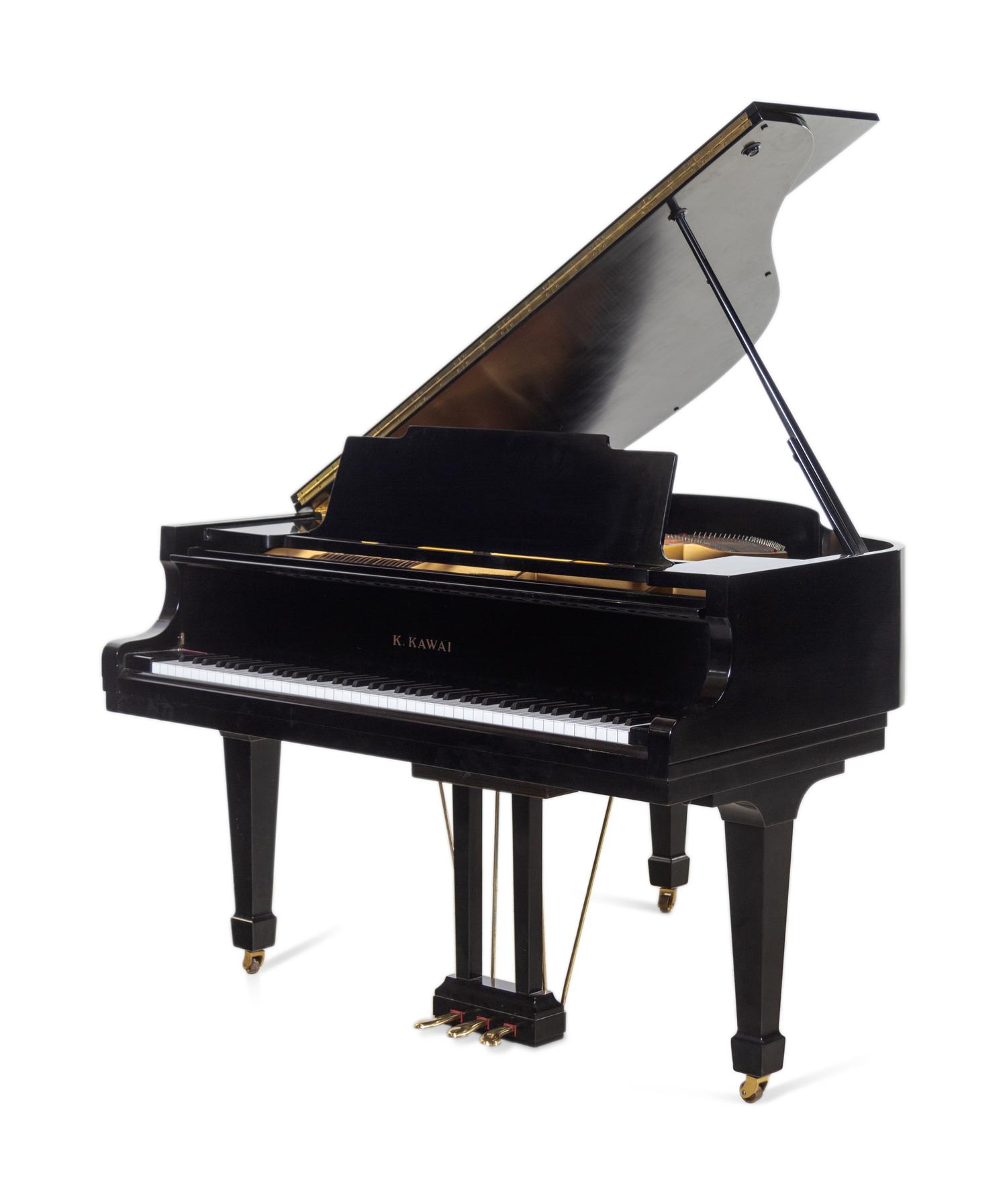 A Kawai Black Lacquered Baby Grand Piano