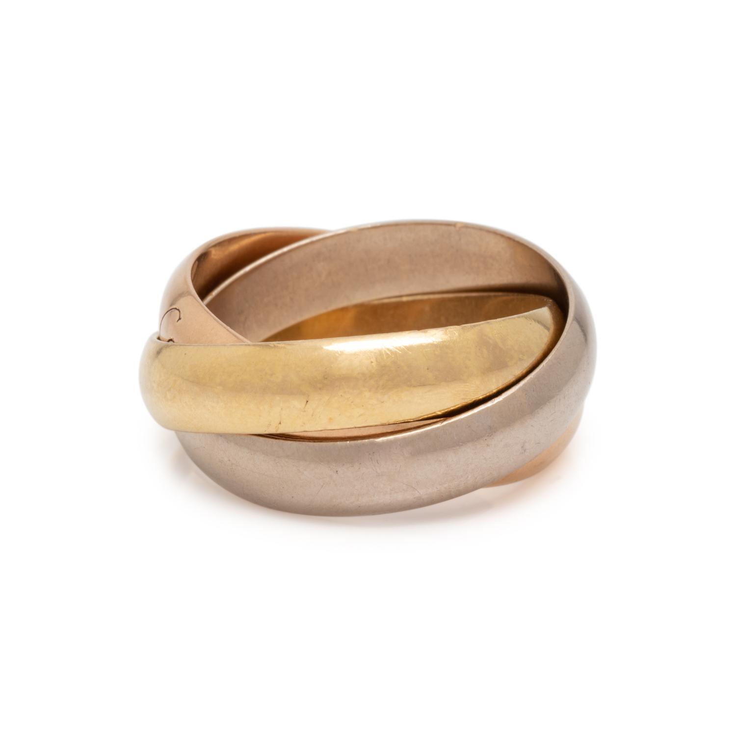 CARTIER, TRICOLOR GOLD 'TRINITY' RING