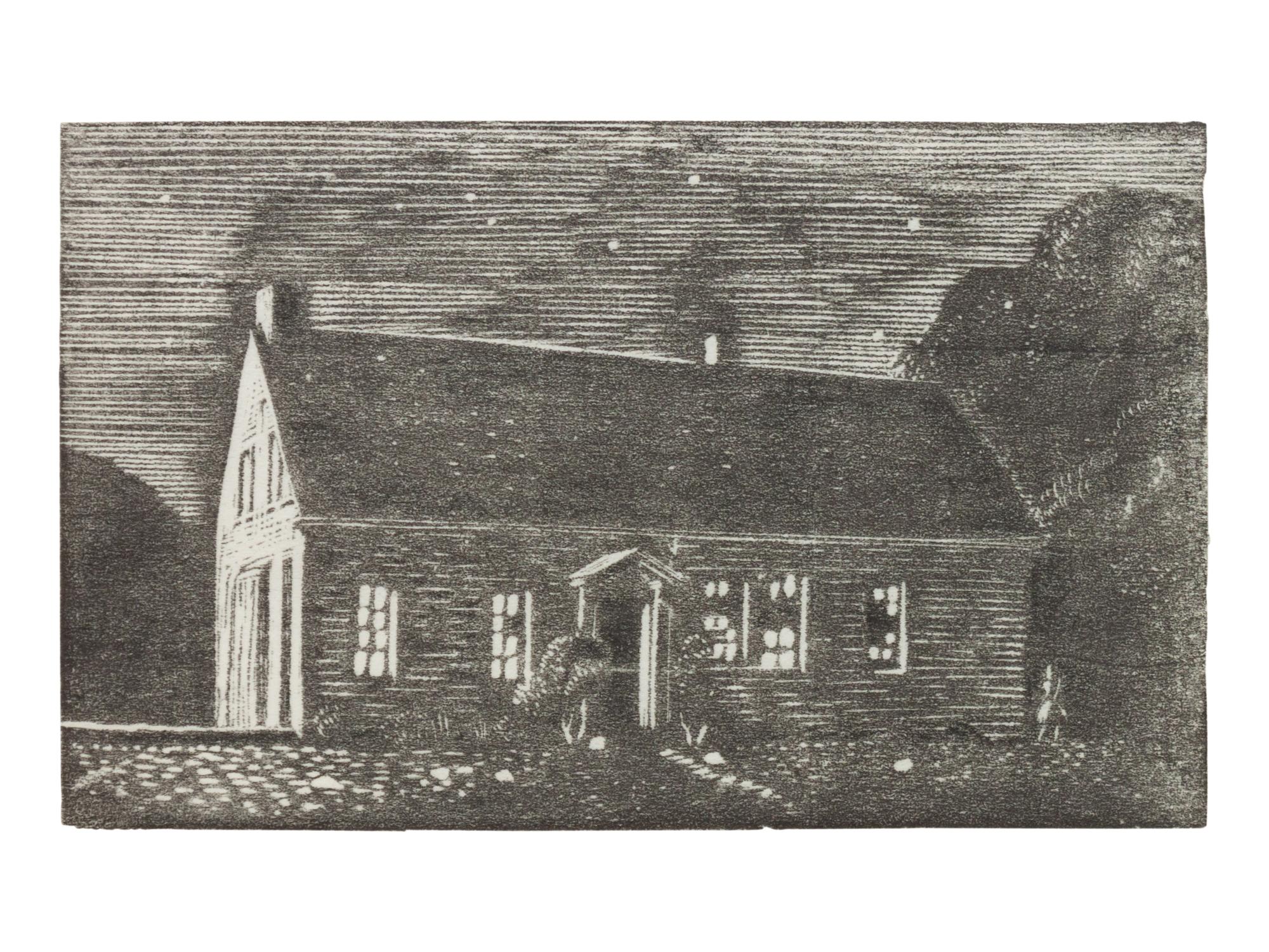 Gronlandske Luftpost (Greenland Postage Stamp) (together with two unsigned woodcuts by the artist)
