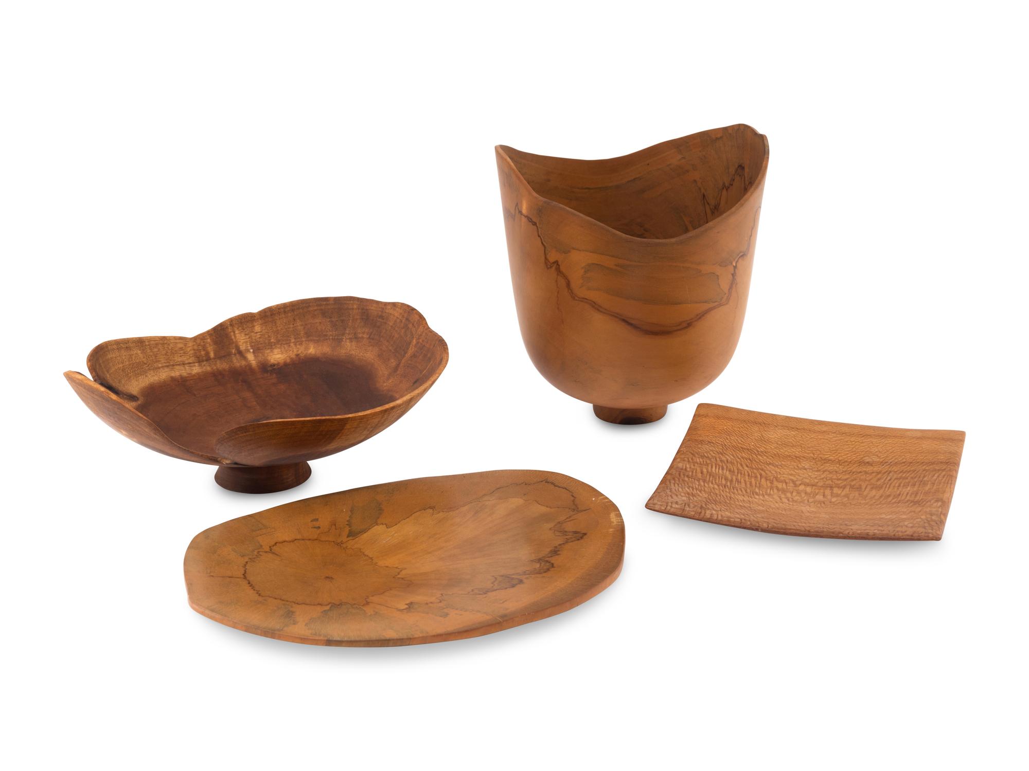 Collection of Four Vessels and Trays