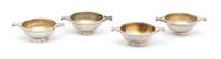 Four Scottish Silver Open Salts, Possibly Hamilton and Inches, Edinburgh, 1924, having gilt wash bowl interior