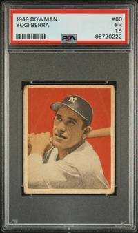 A 1949 Bowman Yogi Berra Baseball Card No. 60 (PSA 1.5)