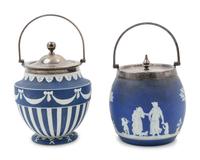 Two Wedgwood Jasperware Biscuit Jars