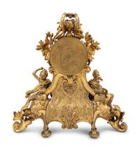 A Louis XV Style Gilt Bronze Figural Mantel Clock