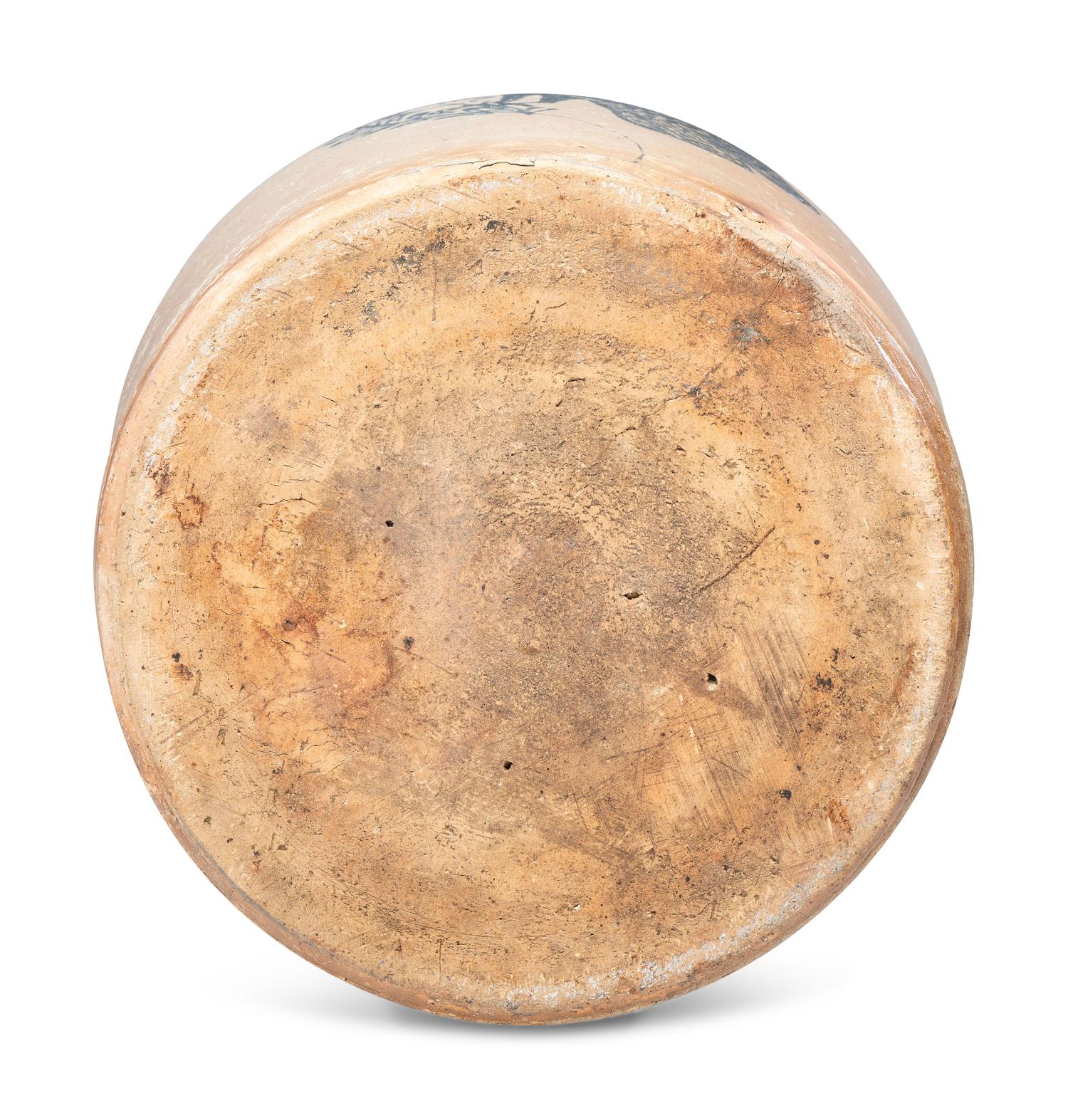 An Extremely Rare William McBurney Seven-Gallon Stoneware 'Bird' Churn