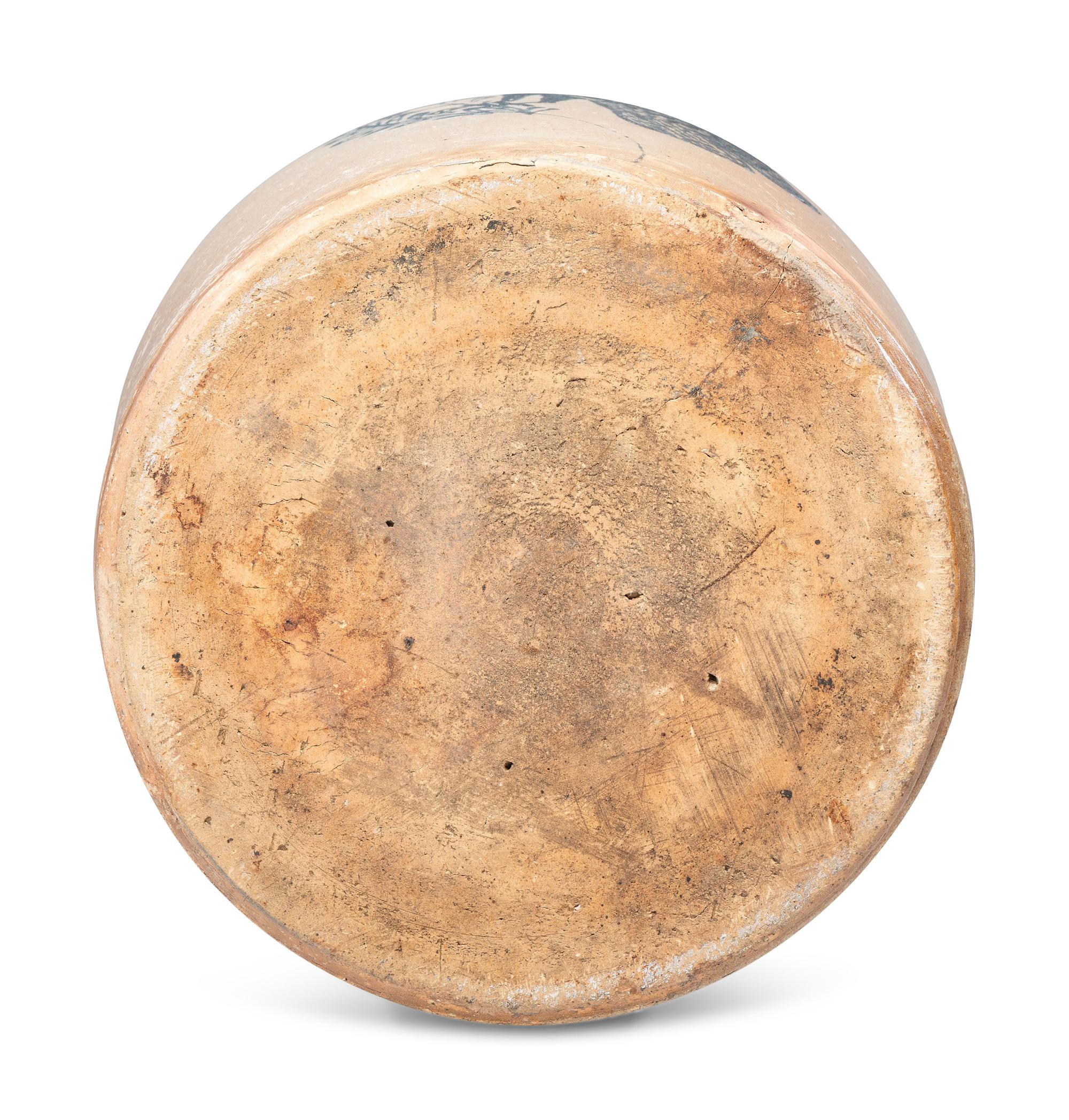 An Extremely Rare William McBurney Seven-Gallon Stoneware 'Bird' Churn