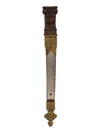 A Continental Carved Wood and Gilt Bronze Thermometer