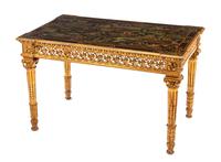 A George III Style Chinoiserie Decorated Giltwood Center Table