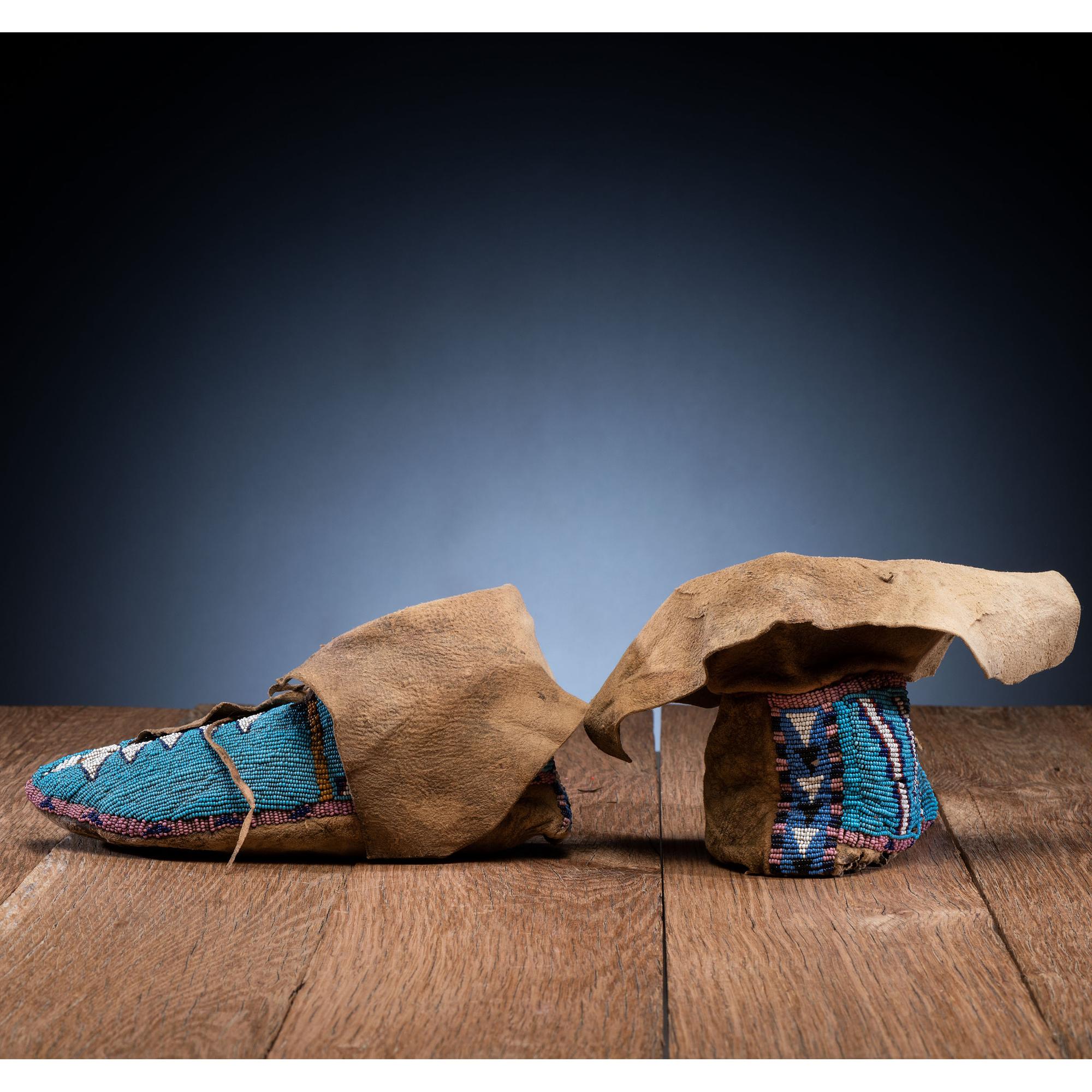 Plateau Beaded Hide Moccasins